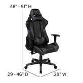 X20 Gaming Chair Racing Office Ergonomic Computer PC Adjustable Swivel Chair with Reclining Back in Gray LeatherSoft