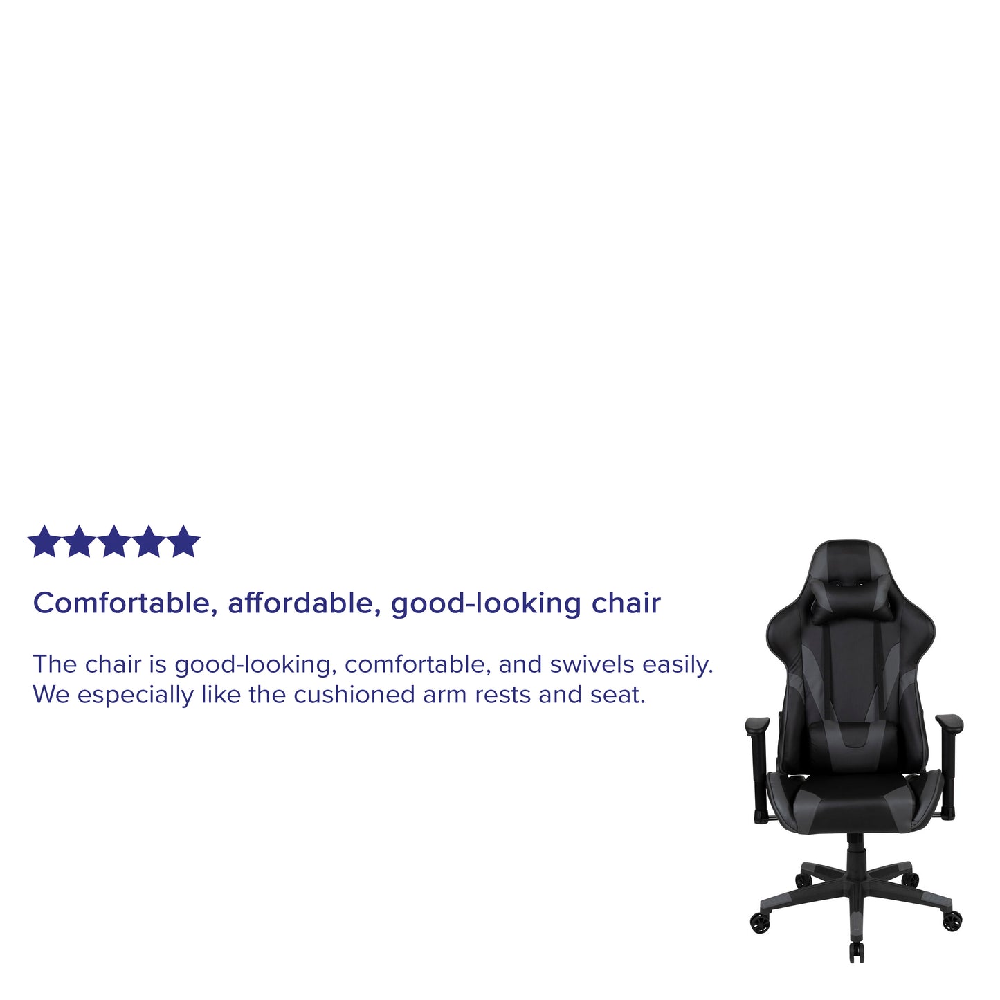 X20 Gaming Chair Racing Office Ergonomic Computer PC Adjustable Swivel Chair with Reclining Back in Gray LeatherSoft