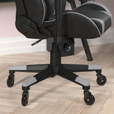 X20 Gaming Chair Racing Office Computer PC Adjustable Chair with Reclining Back and Transparent Roller Wheels in Gray LeatherSoft