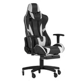 X30 Gaming Chair Racing Computer Chair with Reclining Back, Slide-Out Footrest, and Transparent Roller Wheels in Black LeatherSoft