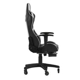 X30 Gaming Chair Racing Computer Chair with Reclining Back, Slide-Out Footrest, and Transparent Roller Wheels in Black LeatherSoft