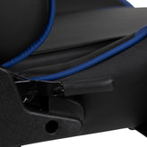 X30 Gaming Chair Racing Office Ergonomic Computer Chair with Reclining Back and Slide-Out Footrest in Blue LeatherSoft