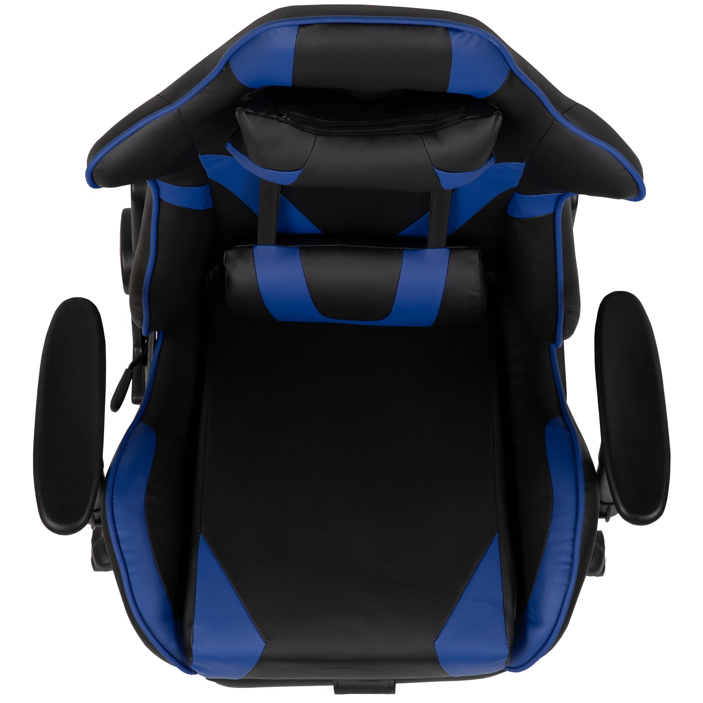 X30 Gaming Chair Racing Office Ergonomic Computer Chair with Reclining Back and Slide-Out Footrest in Blue LeatherSoft