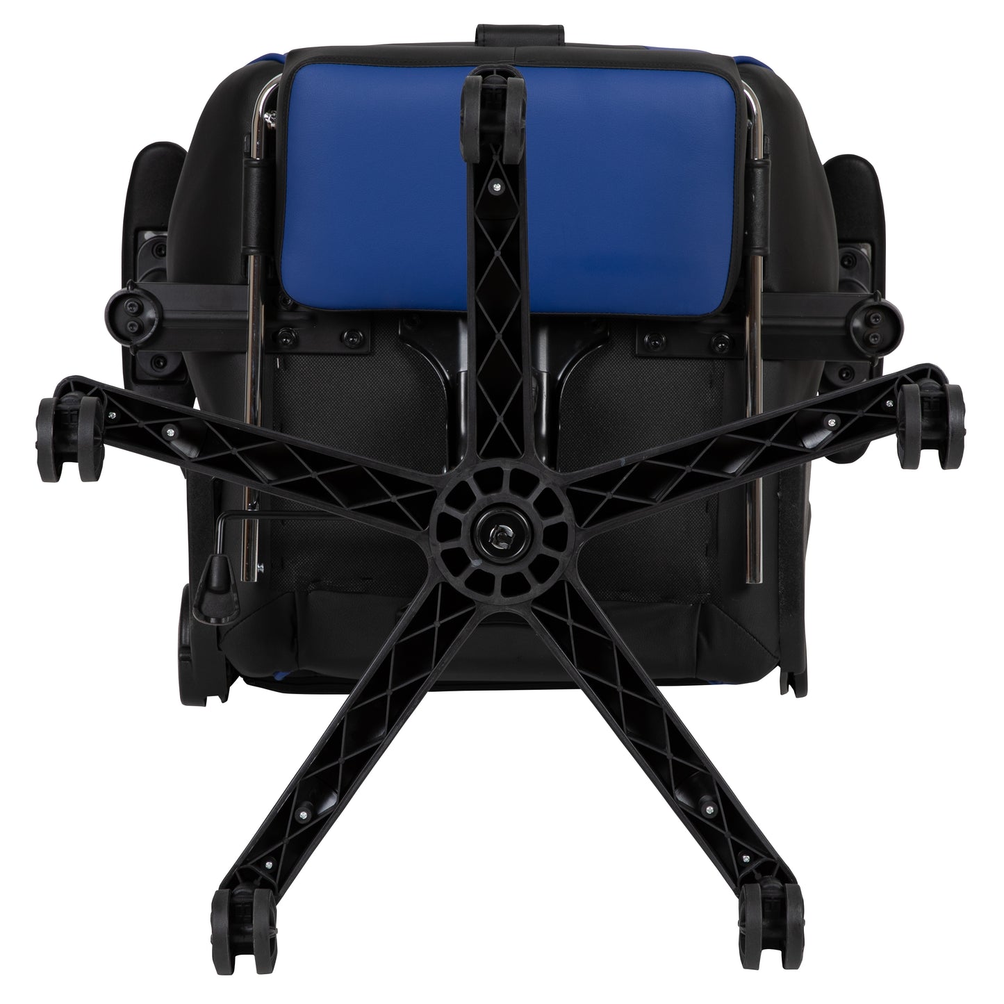 X30 Gaming Chair Racing Office Ergonomic Computer Chair with Reclining Back and Slide-Out Footrest in Blue LeatherSoft