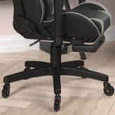 X30 Gaming Chair Racing Computer Chair with Reclining Back, Slide-Out Footrest, and Transparent Roller Wheels in Gray LeatherSoft