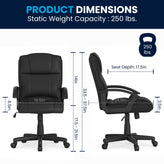Coffman Flash Fundamentals Mid-Back Black LeatherSoft-Padded Task Office Chair with Arms
