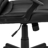 Coffman Flash Fundamentals Mid-Back Black LeatherSoft-Padded Task Office Chair with Arms