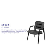 Darwin Flash Fundamentals Black LeatherSoft Executive Reception Chair with Black Metal Frame