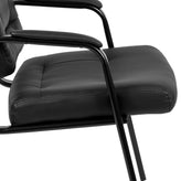 Darwin Flash Fundamentals Black LeatherSoft Executive Reception Chair with Black Metal Frame