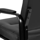 Darwin Flash Fundamentals Black LeatherSoft Executive Reception Chair with Black Metal Frame