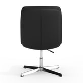 Chloe Commercial Mid-Back Black Padded LeatherSoft Armless Stationary Task Office Chair with Adjustable Height, Swivel Function, and Chrome Frame