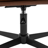 Chloe Commercial Mid-Back Cognac Padded LeatherSoft Armless Stationary Task Office Chair with Adjustable Height, Swivel Function, and Black Frame