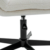 Chloe Commercial Wide Mid-Back Cream Padded Faux Shearling Armless Stationary Task Office Chair with Adjustable Height, Swivel Function, Black Frame