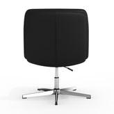 Chloe Commercial Wide Mid-Back Black Padded LeatherSoft Armless Stationary Task Office Chair with Adjustable Height, Swivel Function, and Chrome Frame