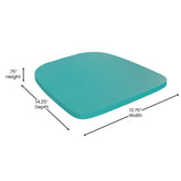 Perry Commercial Grade White Metal Indoor-Outdoor Stackable Chair with Mint Green Poly Resin Wood Seat
