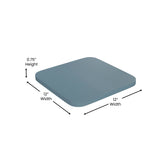 Kai Commercial Grade 24" High Backless Blue Metal Indoor-Outdoor Counter Height Stool with Teal-Blue Poly Resin Wood Seat