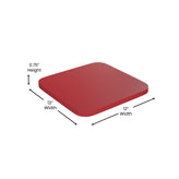 Kai Commercial Grade 24" High Backless Red Metal Indoor-Outdoor Counter Height Stool with Red Poly Resin Wood Seat