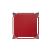 Kai Commercial Grade 24" High Backless Red Metal Indoor-Outdoor Counter Height Stool with Red Poly Resin Wood Seat