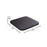 Kai Commercial Grade 24" High Black Metal Indoor-Outdoor Counter Height Stool with Removable Back and Black All-Weather Poly Resin Seat