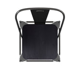 Kai Commercial Grade 24" High Black Metal Indoor-Outdoor Counter Height Stool with Removable Back and Black All-Weather Poly Resin Seat