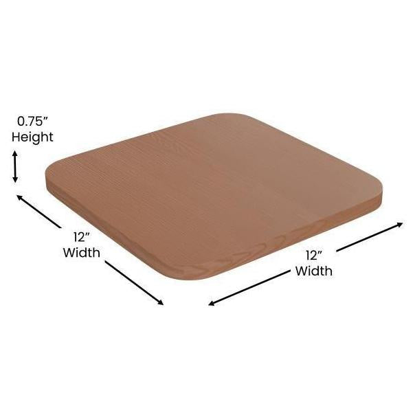 24" High Tolix Counter Height Stool with Back and Faux Teak Seat