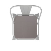 Kai Commercial Grade 24" High White Metal Indoor-Outdoor Counter Height Stool with Removable Back and Gray All-Weather Poly Resin Seat