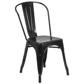 Baker Commercial Grade 30" Round Black Metal Indoor-Outdoor Table Set with 2 Cafe Chairs