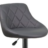 Dale Contemporary Gray Vinyl Bucket Seat Adjustable Height Barstool with Chrome Base