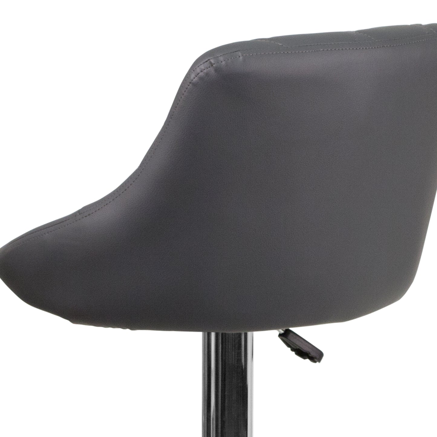 Dale Contemporary Gray Vinyl Bucket Seat Adjustable Height Barstool with Chrome Base