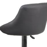 Dale Contemporary Gray Vinyl Bucket Seat Adjustable Height Barstool with Chrome Base