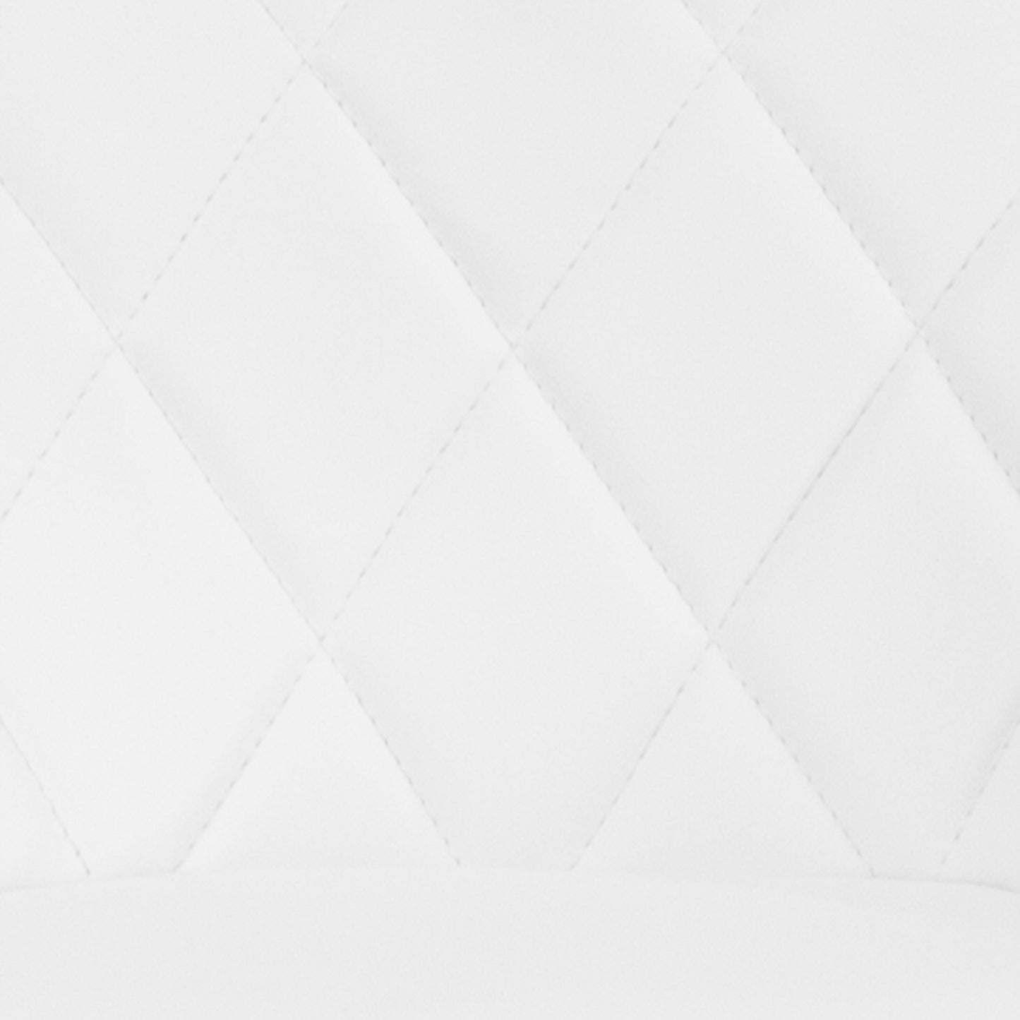 Dale Contemporary White Vinyl Bucket Seat Adjustable Height Barstool with Diamond Pattern Back and Chrome Base