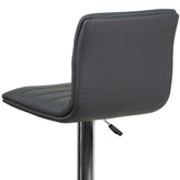 Vincent Modern Gray Vinyl Adjustable Bar Stool with Back, Swivel Stool with Chrome Pedestal Base and Footrest