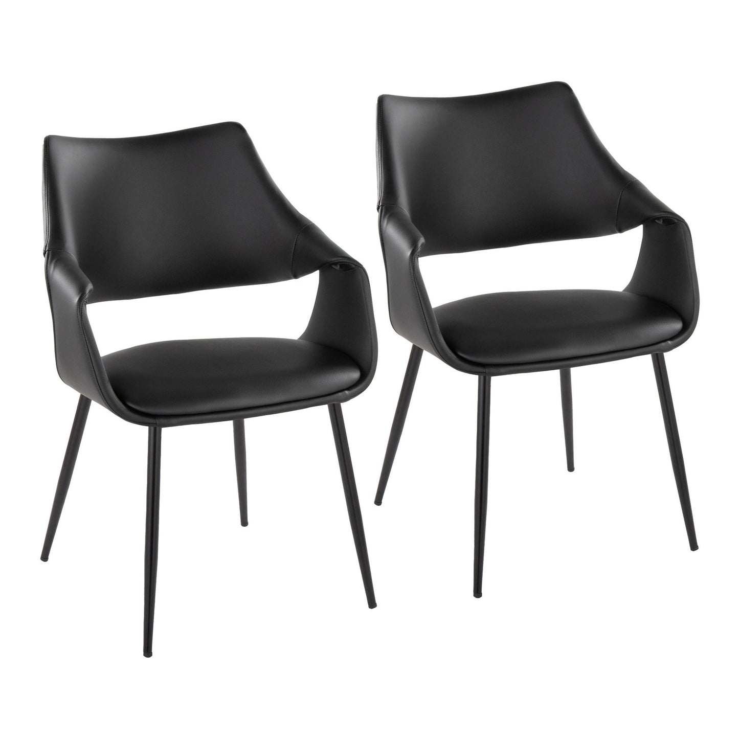 Curvo High Back Upholstered Chair - Set of 2