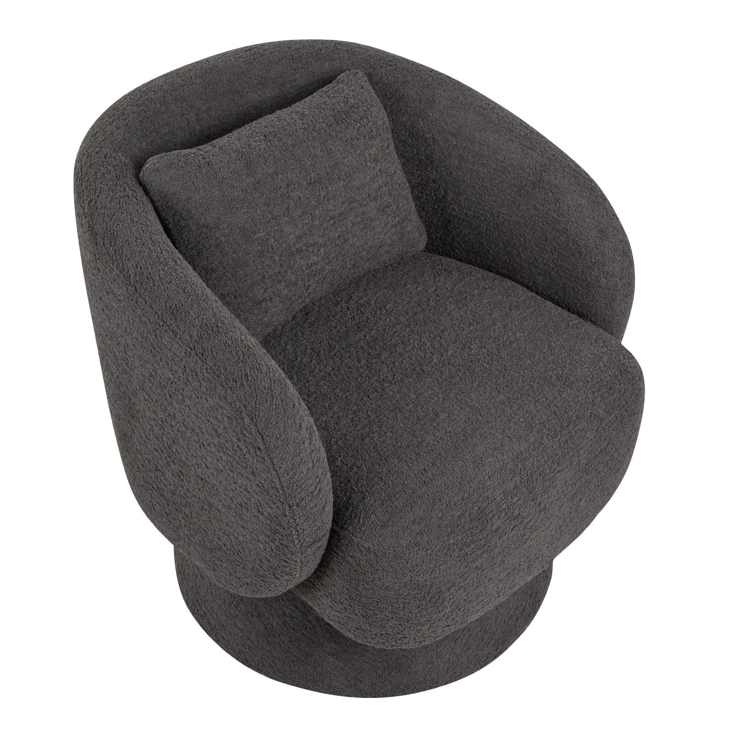 Zara Upholstered Swivel Accent Chair With Pillow