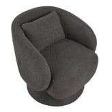 Zara Upholstered Swivel Accent Chair With Pillow