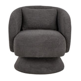 Zara Upholstered Swivel Accent Chair With Pillow