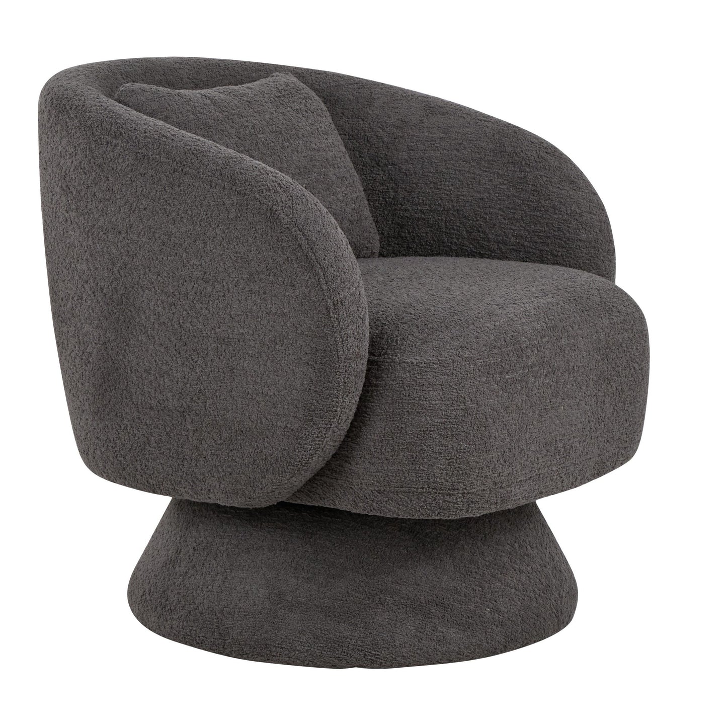 Zara Upholstered Swivel Accent Chair With Pillow