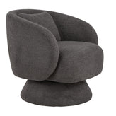 Zara Upholstered Swivel Accent Chair With Pillow
