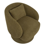 Zara Upholstered Swivel Accent Chair With Pillow