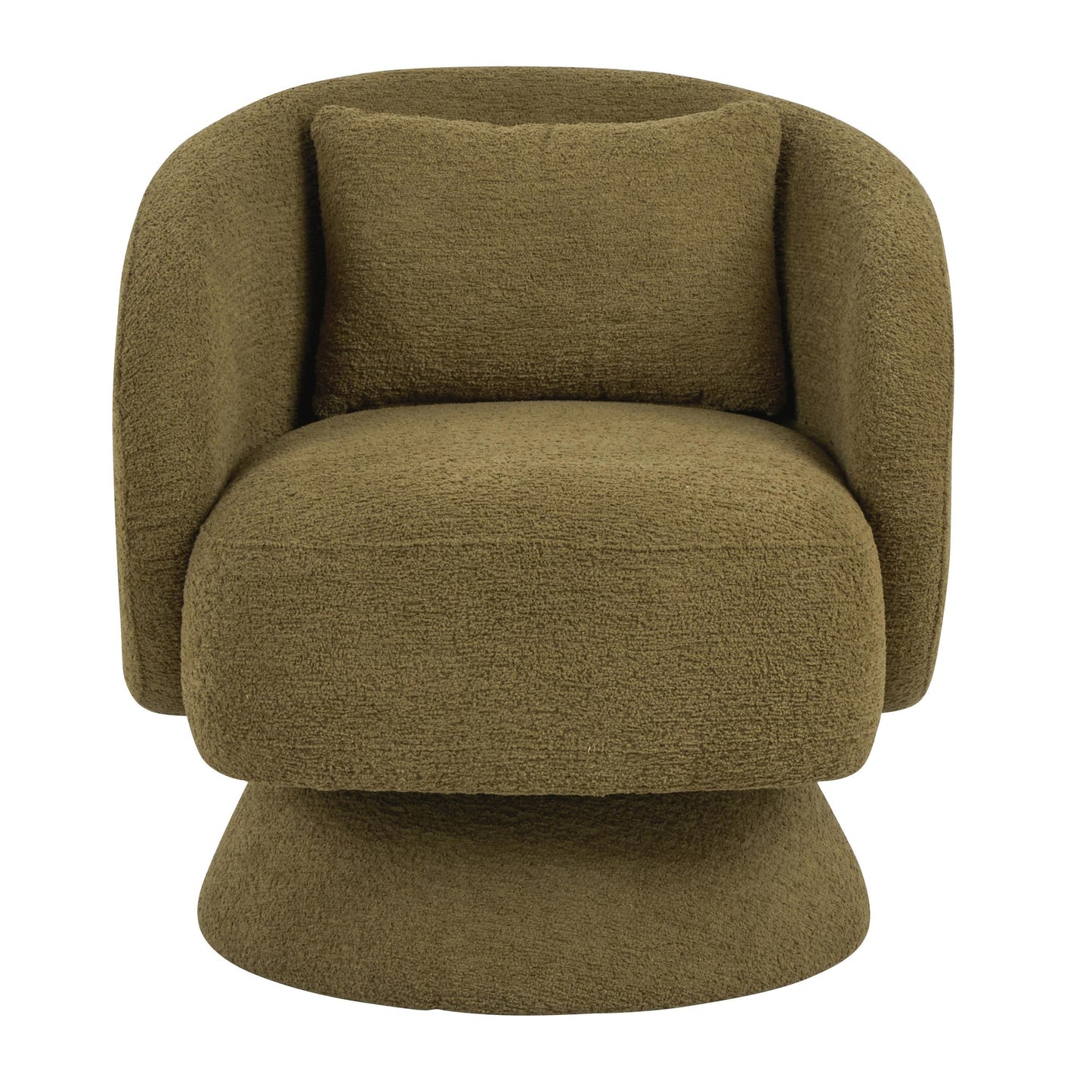 Zara Upholstered Swivel Accent Chair With Pillow