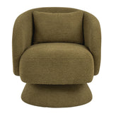 Zara Upholstered Swivel Accent Chair With Pillow