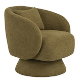 Zara Upholstered Swivel Accent Chair With Pillow
