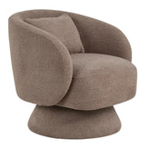 Zara Upholstered Swivel Accent Chair With Pillow