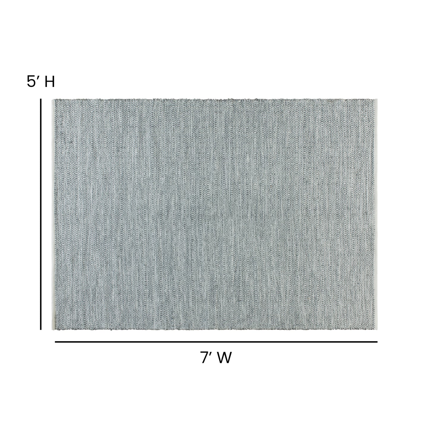 Abbott 5' x 7' Handwoven Indoor/Outdoor Diamond Pattern Area Rug in Grey