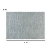 Abbott 5' x 7' Handwoven Indoor/Outdoor Diamond Pattern Area Rug in Grey