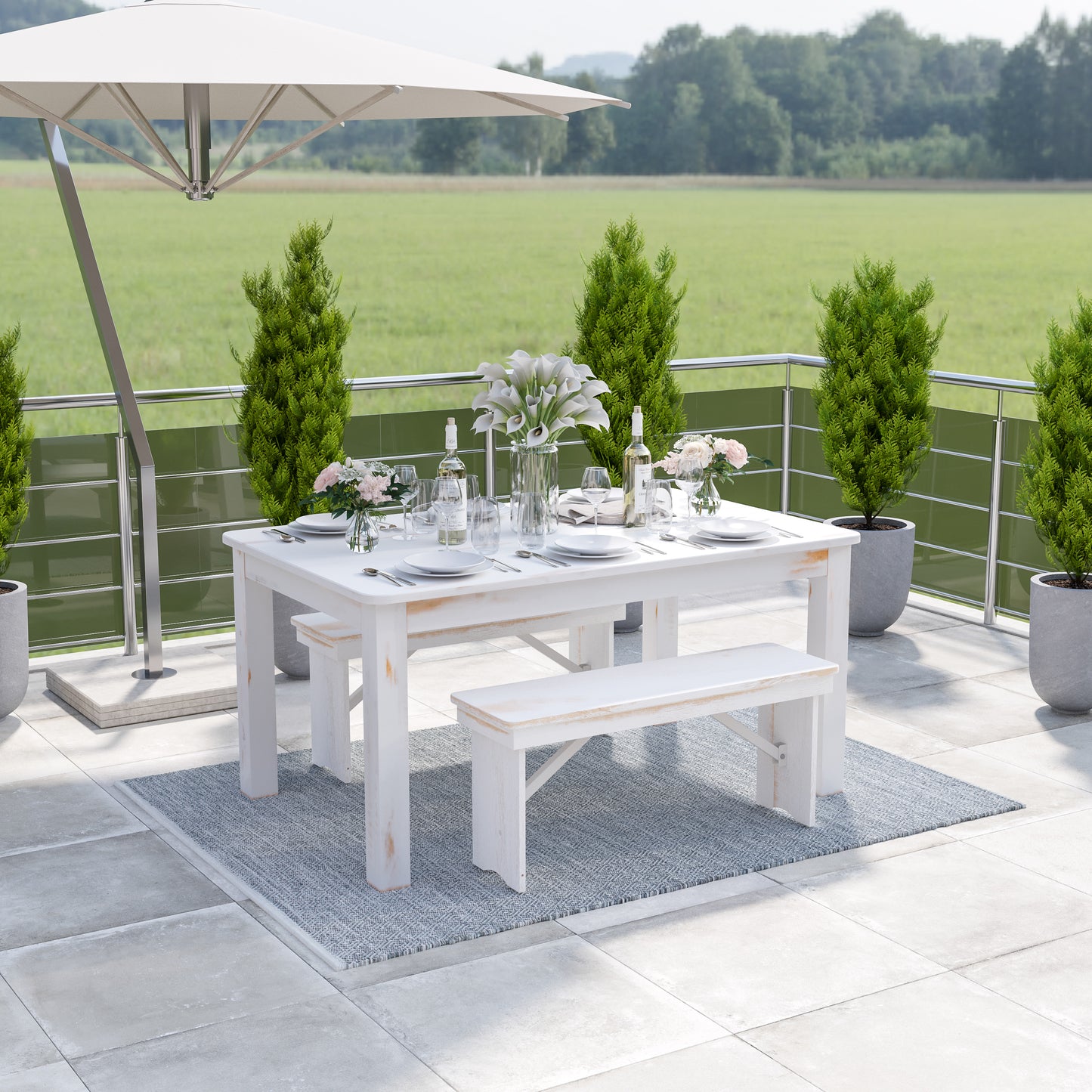 Abbott 5' x 7' Handwoven Indoor/Outdoor Diamond Pattern Area Rug in Grey