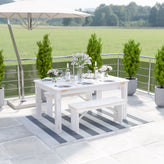 Melissa 5' x 7' Grey & White Striped Handwoven Indoor/Outdoor Cabana Style Stain Resistant Area Rug