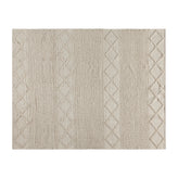 Melissa 8' x 10' White & Ivory Geometric Design Handwoven Area Rug - Wool/Polyester/Cotton Blend