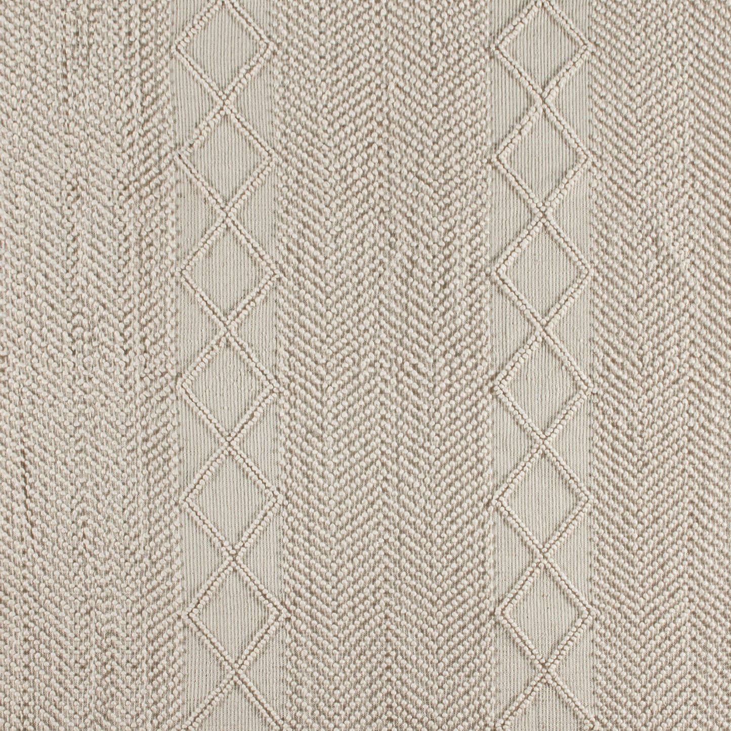 Melissa 8' x 10' White & Ivory Geometric Design Handwoven Area Rug - Wool/Polyester/Cotton Blend