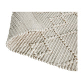 Melissa 8' x 10' White & Ivory Geometric Design Handwoven Area Rug - Wool/Polyester/Cotton Blend